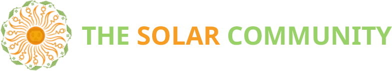 A green banner with the word solar on it.